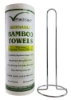 Picture of Eco Friendly Reusable Practicool White Washable Bamboo Kitchen Towels with Chrome Holder