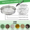 Picture of Practicool Garden Potting Mix Sieve - Stainless Steel Riddle - Soil sifting pan - with 8 Filter mesh Sizes - 2,3,4,6,7,9,11,12 mm and Bonus Spade